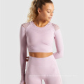 Sports de fitness crop top sans faille